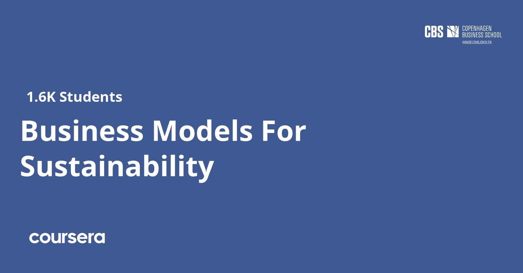 Business Models For Sustainability Coursya