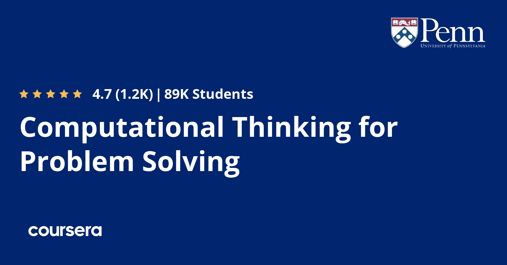 computational thinking for problem solving coursera