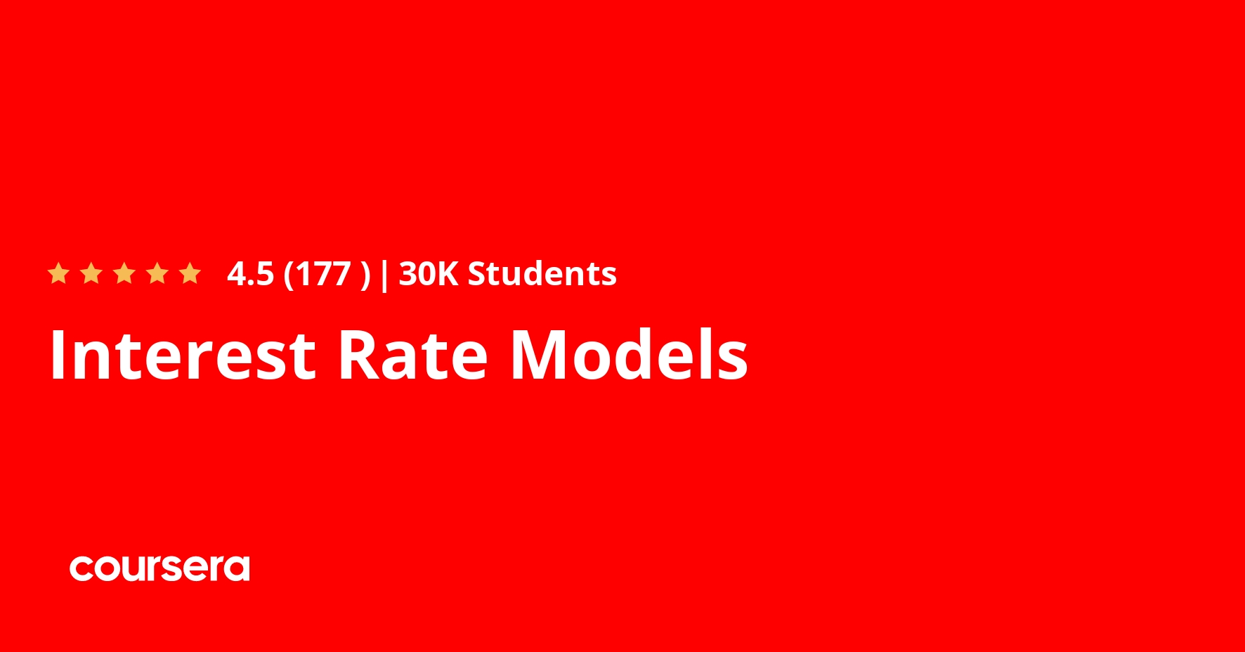 Interest Rate Models Coursya