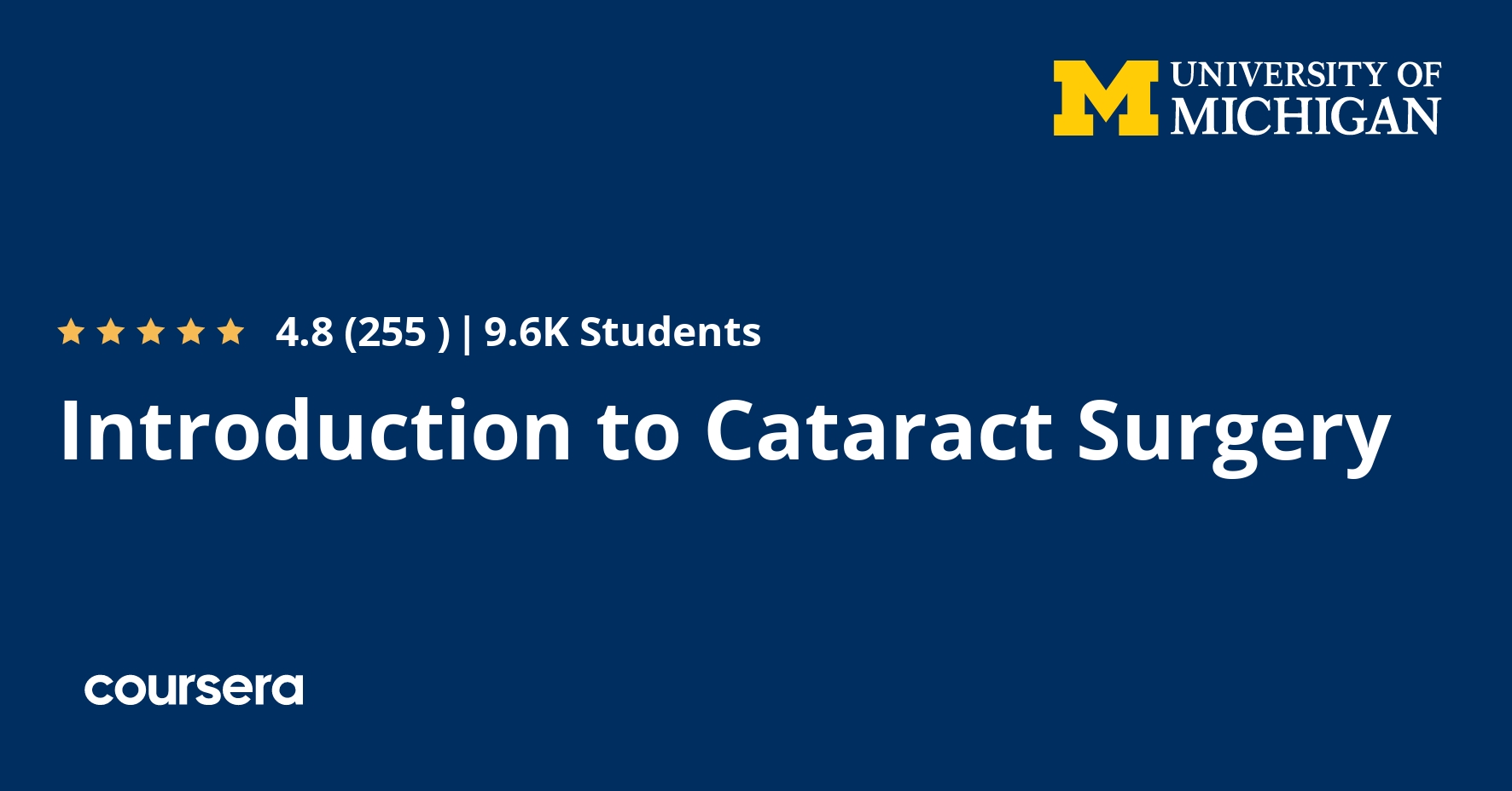 Introduction to Cataract Surgery Coursya