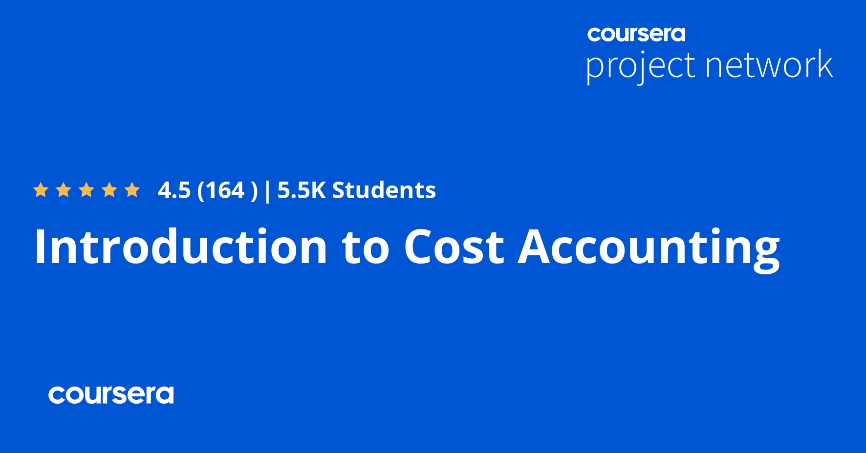 Introduction to Cost Accounting Coursya
