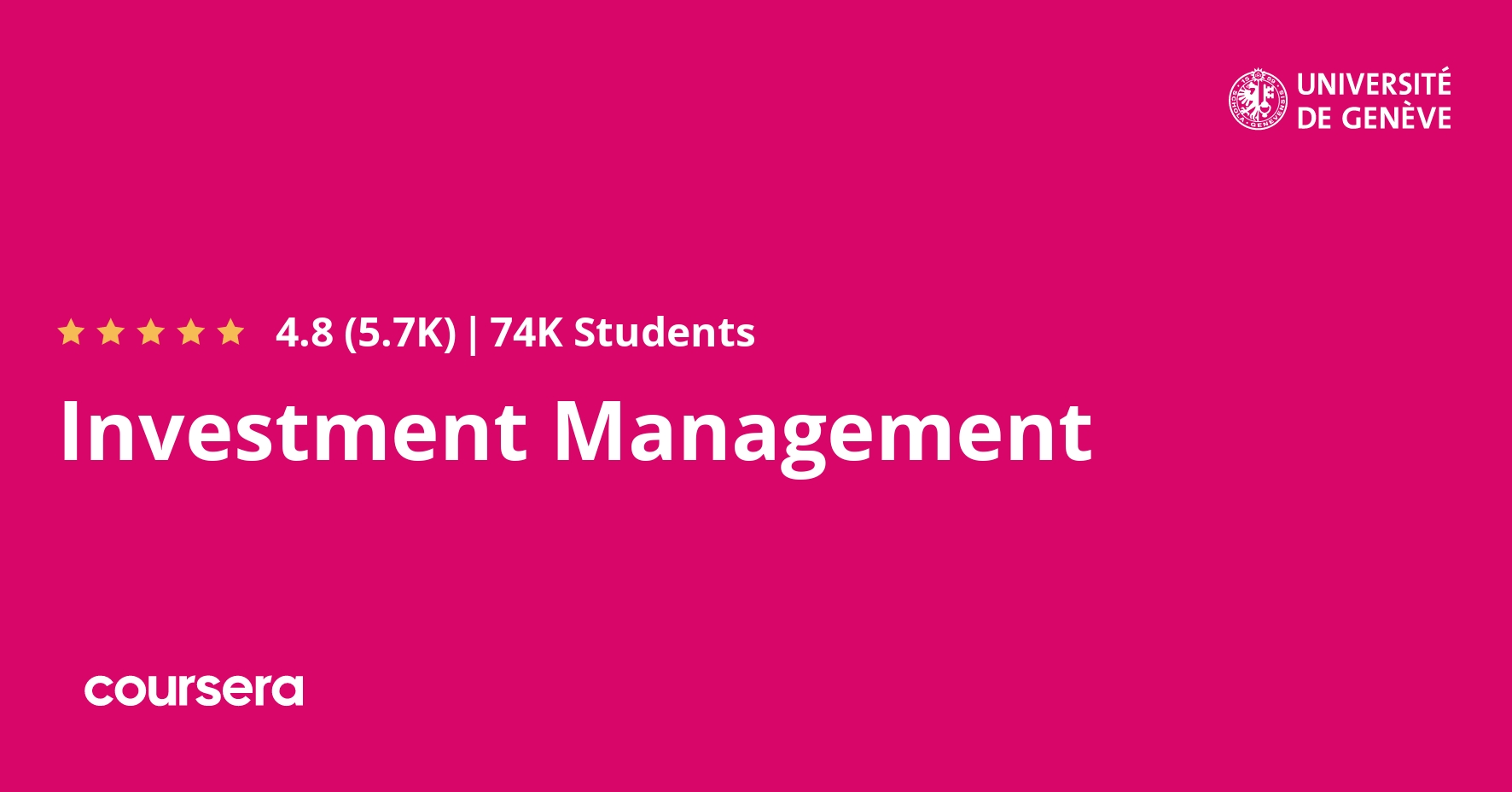 Investment Management Specialization Coursya