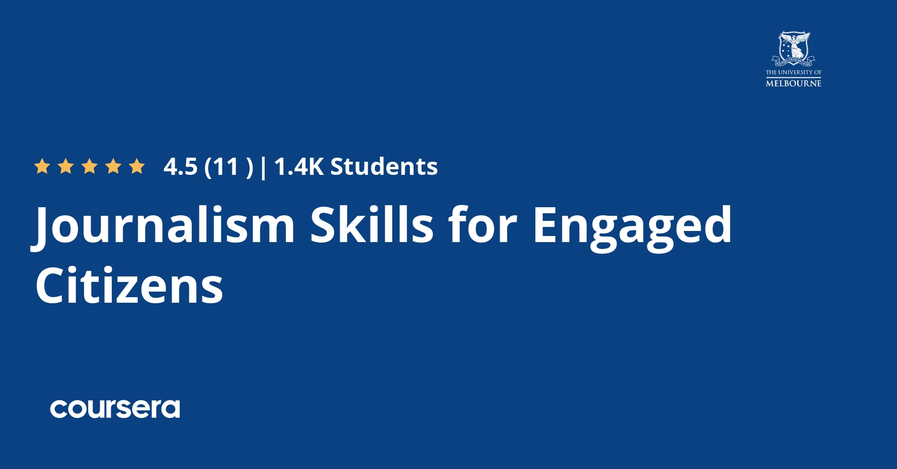 Journalism Skills for Engaged Citizens Coursya