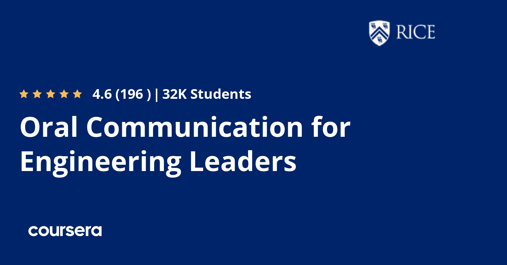 Oral Communication for Engineering Leaders Coursya