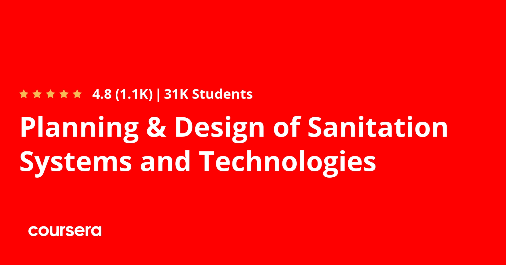 Planning & Design of Sanitation Systems and Technologies Coursya