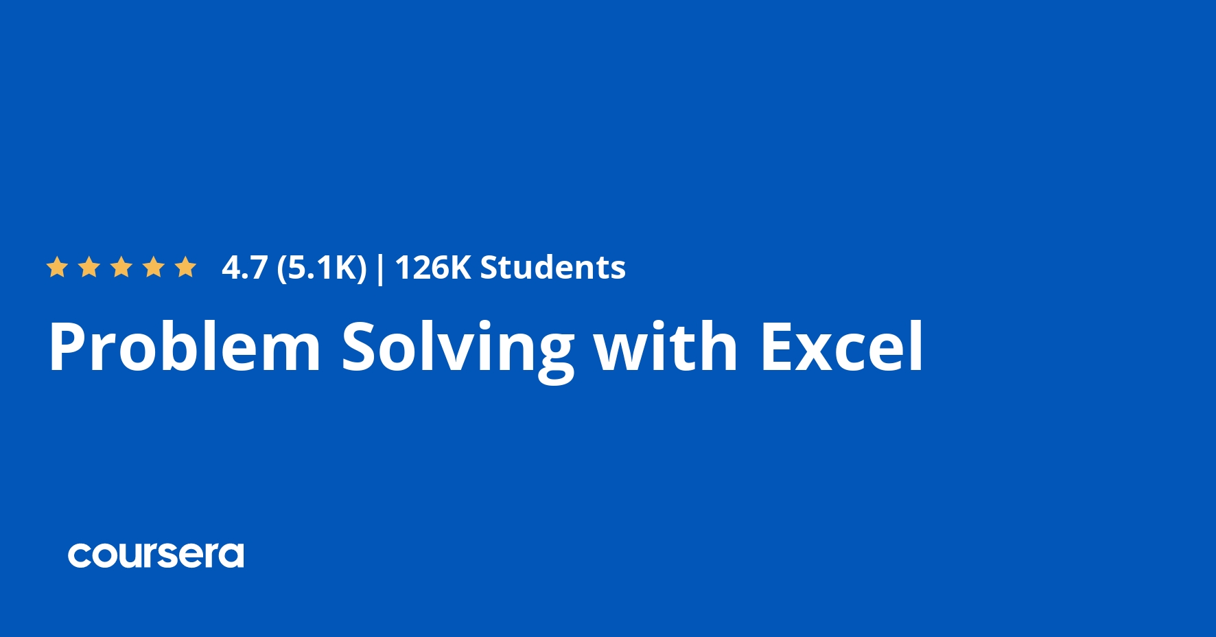 problem solving with excel coursera answers