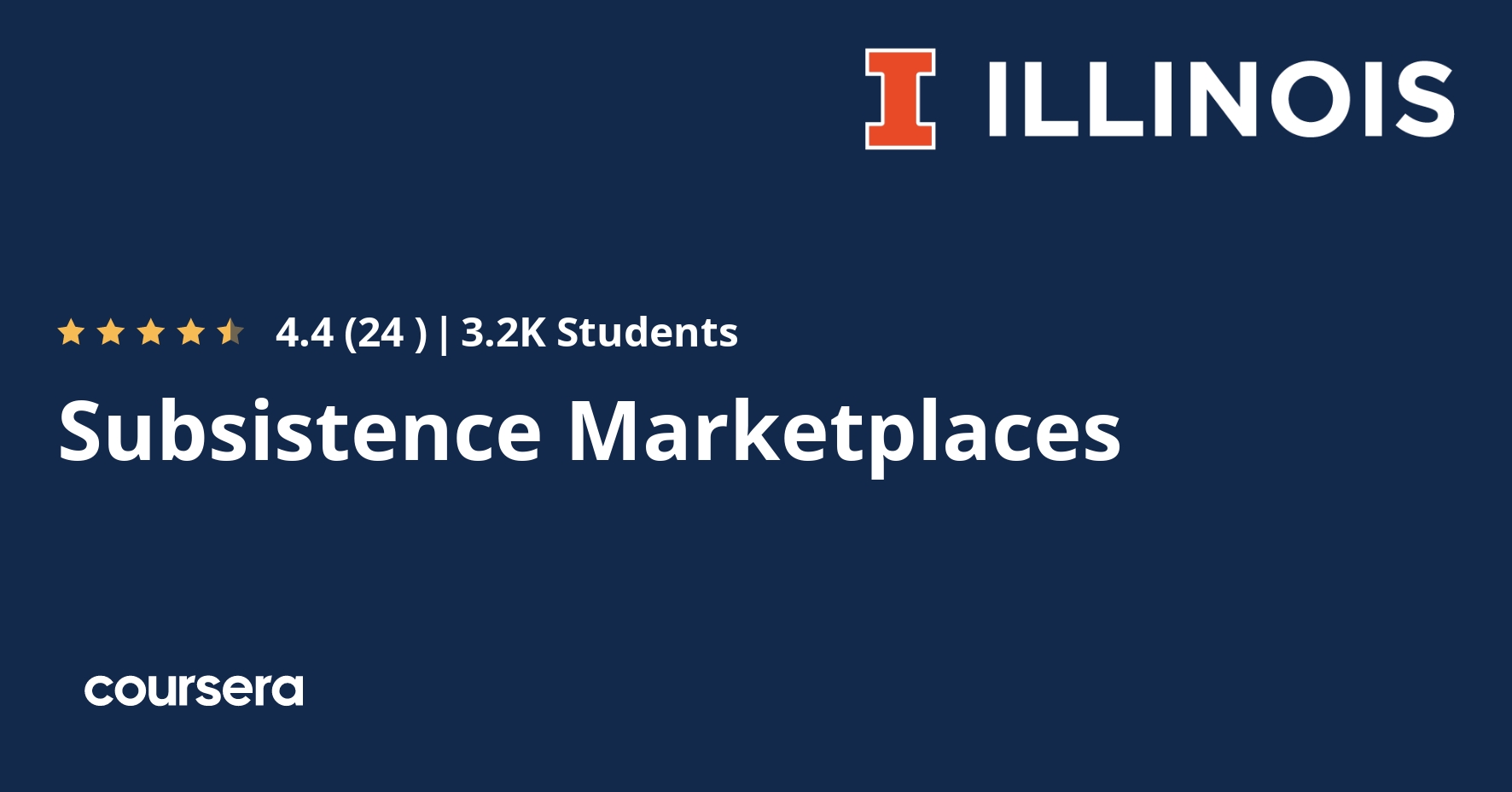 Subsistence Marketplaces Coursya