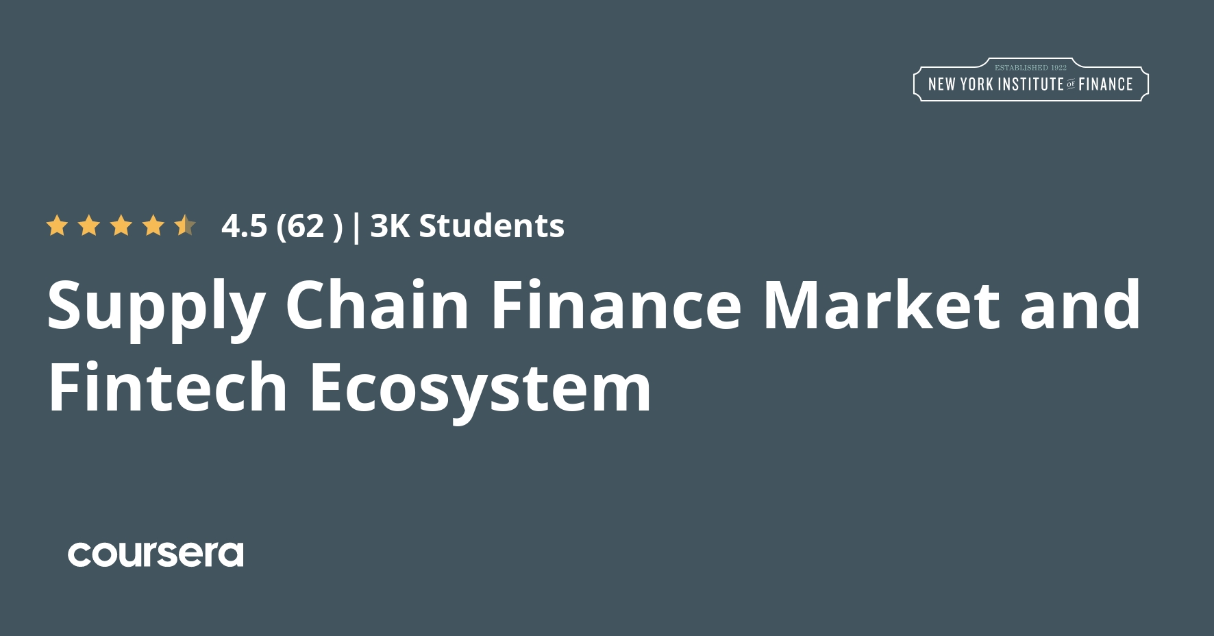 Supply Chain Finance Market and Fintech Ecosystem Coursya