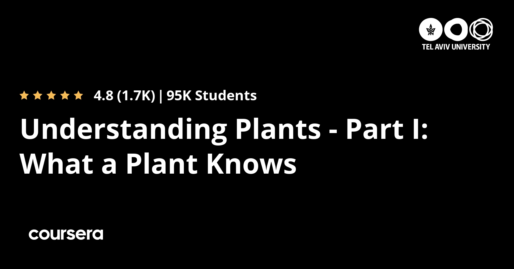 Understanding Plants Part I What a Plant Knows Coursya