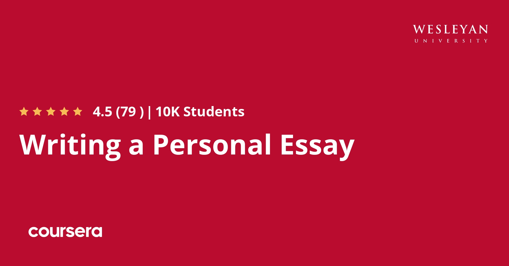 Writing a Personal Essay Coursya